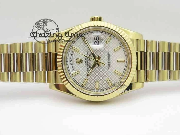 MiroTime 0427 Cozy Day-Date 40mm 228238 YG Noob 1:1 Best Edition Silver Dial On YG President Bracelet A 3710